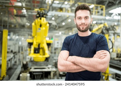 Portrait of confident worker in a modern factory - Powered by Shutterstock