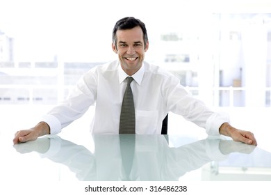 Portrait Of A Corporate Business Executive Officer At Workplace