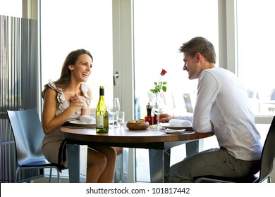 Portrait of a couple enjoying each other's company in a romantic dinner
