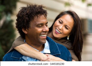 Portrait of a couple mature couple smiling.