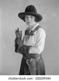 Portrait Of Cowgirl