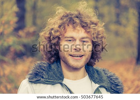 Image, Stock Photo hairstyle Autumn Park