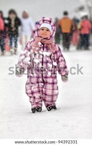 Portrait Cute Baby Overalls Winter Wintertime Stock Photo Edit Now