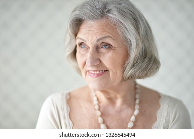 Portrait Cute Happy Senior Woman Posing Stock Photo 1326645494 ...