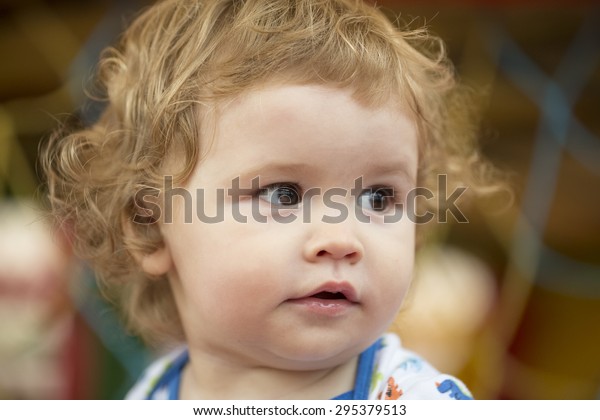 Portrait Cute Joyful Baby Boy Blonde Stock Photo Edit Now 295379513