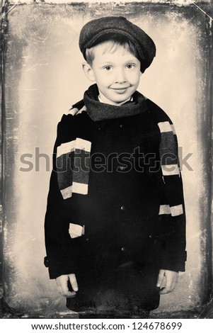 Similar – stylish little gentleman in hat looking up