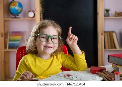 Portrait Cute Little Kid Girl Pointing Stock Photo 1467123434 ...