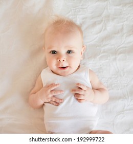 Portrait Of Cute Newborn Baby Boy