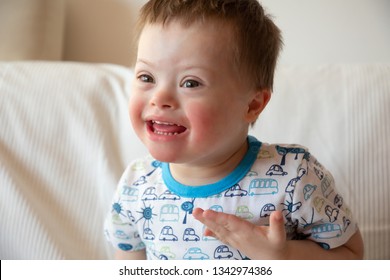 Portrait Cute Small Boy Down Syndrome Stock Photo 1342974386 | Shutterstock