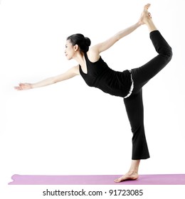 Young Girl Doing Gymnastics On White Stock Photo 617827436 | Shutterstock