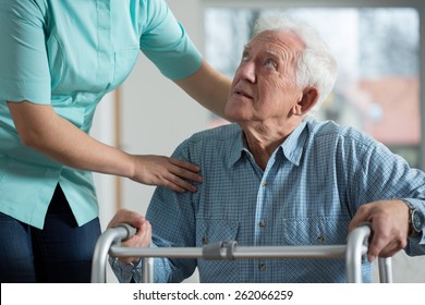 Portrait of disabled senior in care home - Powered by Shutterstock