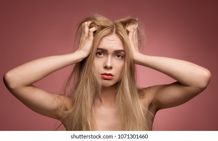 Girl Touching Her Dirty Blonde Hair Images Stock Photos Vectors