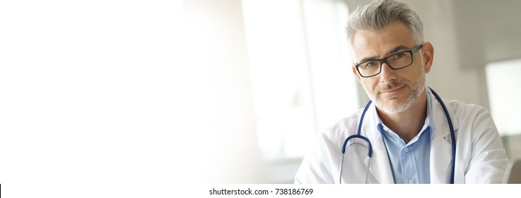 Portrait Of Doctor In Office- Template