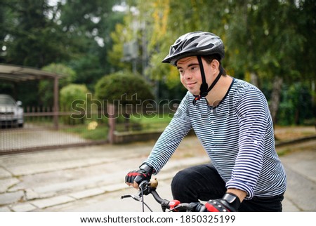 Similar – Fahrradständer vor Fassade