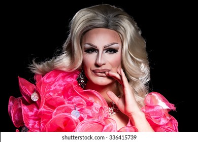 Portrait Of Drag Queen, Man Dressed As Woman 