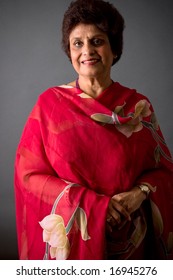 Portrait Of An East Indian Woman Wearing Traditional Indian Dress