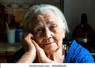 Portrait Of An Elderly Woman Closeup