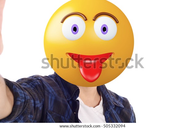 Portrait Emoji Head Man Taking Selfie Stock Photo Edit Now 505332094