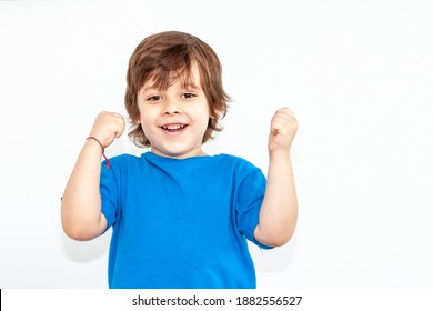 portrait of an emotional boy on a light background - Shutterstock ID 1882556527
