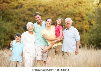 Portrait Of Extended Family Group In Park