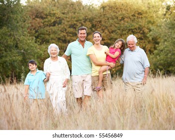 Portrait Of Extended Family Group In Park