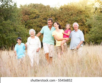 Portrait Of Extended Family Group In Park