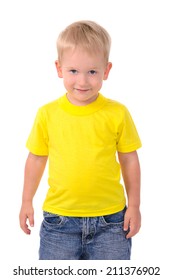 Portrait of fashionable little boy isolated on white background