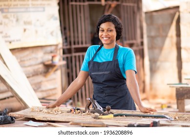 portrait of a female african carpenter