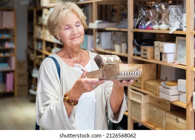 Portrait Of Female Pensioner Buying Storage Containers For Jewelry In Home Decor Shop