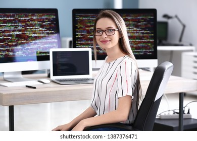 Portrait Of Female Programmer In Office