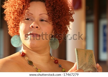 Portrait Female Short Curly Red Hair Stock Photo Edit Now