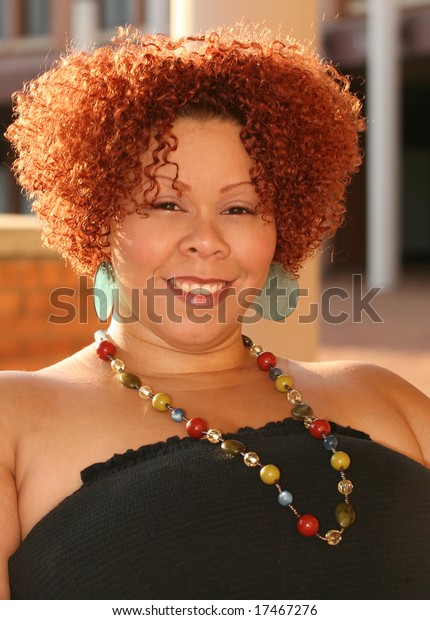 Portrait Female Short Curly Red Hair Stock Photo Edit Now 17467276