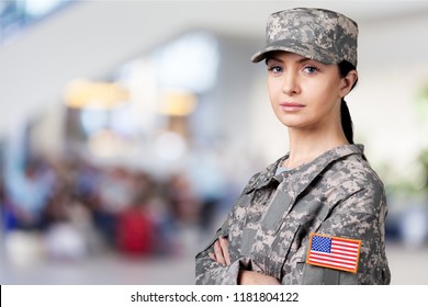 Portrait Of Female US Army Soldier