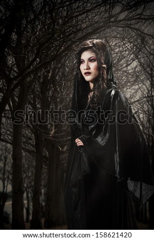 Portrait of a female vampire - Halloween theme.