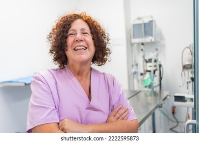 Portrait Of A Female Veterinarian At The Veterinary Clinic