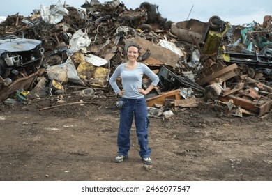 portrait of female worker on junkyard - Powered by Shutterstock