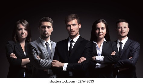 Portrait Of Five Business People Standing