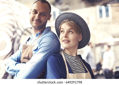 Portrait of food truck owners  - Powered by Shutterstock