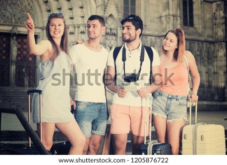 Similar – Image, Stock Photo Group of people having fun in summer party