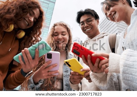 Similar – Image, Stock Photo Four people standing in a row on a ridge (2/2)