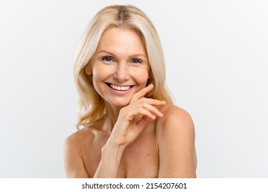 Portrait Fresh Gorgeous Middleaged Woman Pure Stock Photo