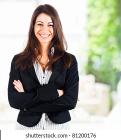 Portrait Of A Friendly Beautiful Businesswoman