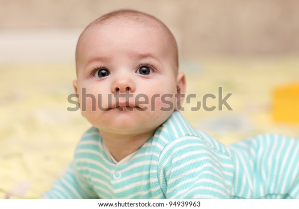 Portrait Funny Baby Boy Home Stock Image Download Now