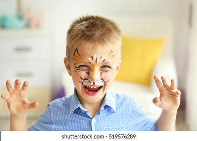 Portrait Funny Boy Face Painting On Stock Photo (Edit Now) 519576289