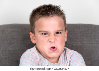 Portrait Funny Male Child Making Faces Stock Photo 2202624607 ...