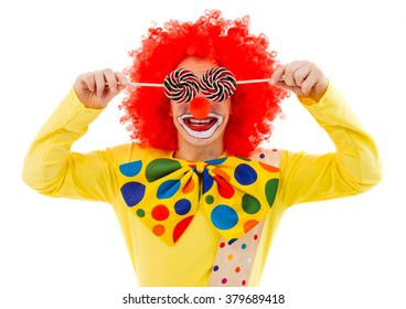 Portrait Funny Playful Clown Red Wig Stock Photo 379689418 | Shutterstock