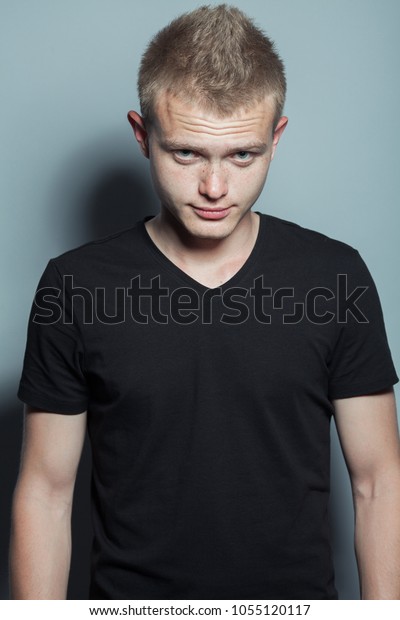Portrait Funny Smiling Young Man Short Stock Photo Edit Now