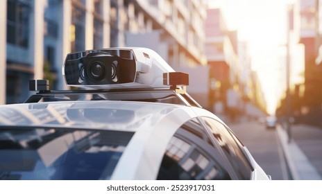 portrait of future technology of smart cars, on urban streets - Powered by Shutterstock