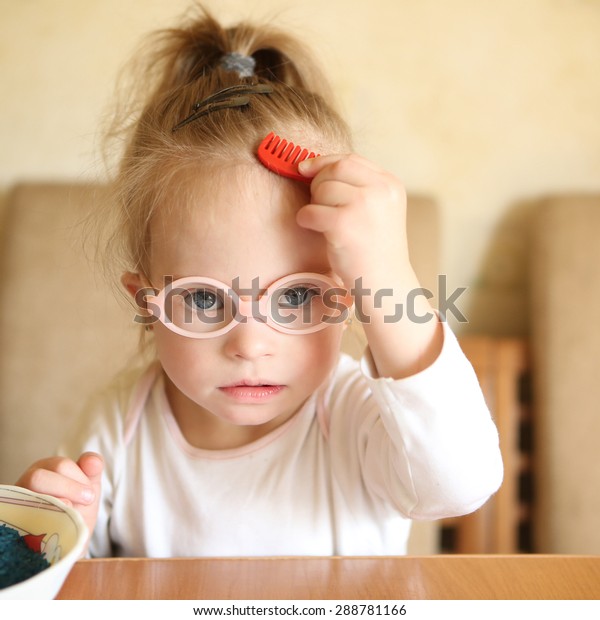 Portrait Girl Down Syndrome Stock Photo (Edit Now) 288781166