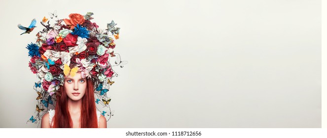 Portrait of girl with flower crown